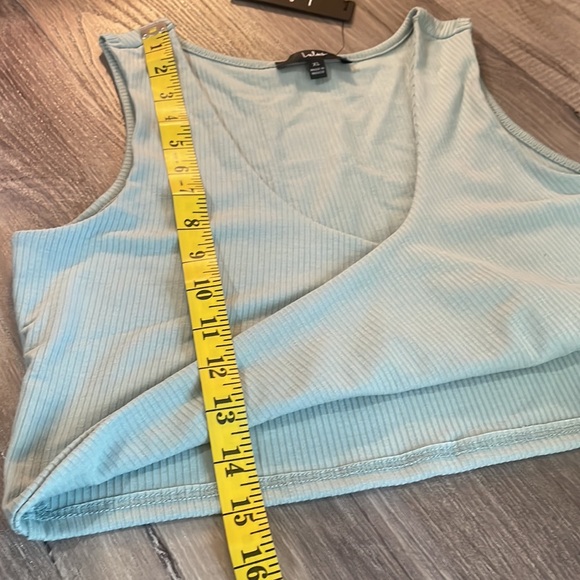 Lulus make my move mint blue ribbed tie front two piece midi dress, XL - Picture 10 of 14